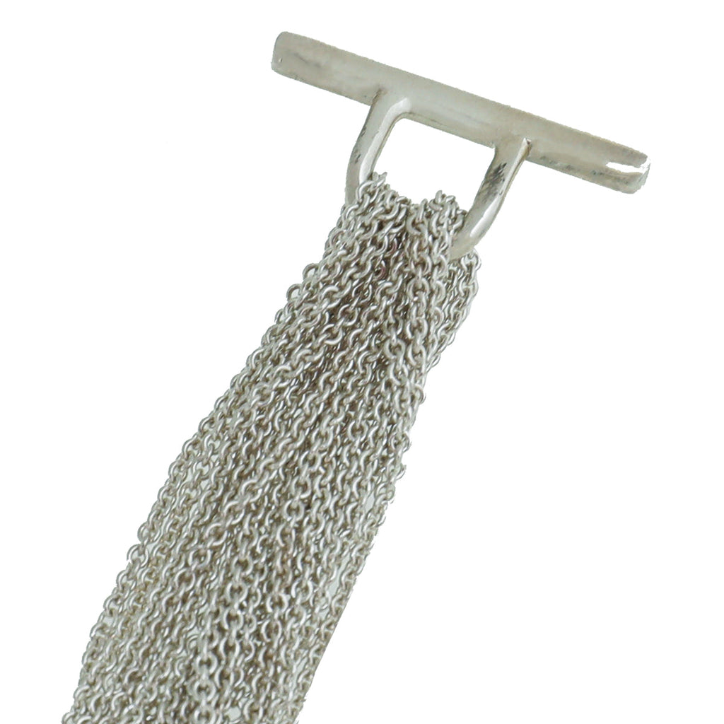 Tiffany & Co Silver Multi-Strand Mesh Heart Bracelet
