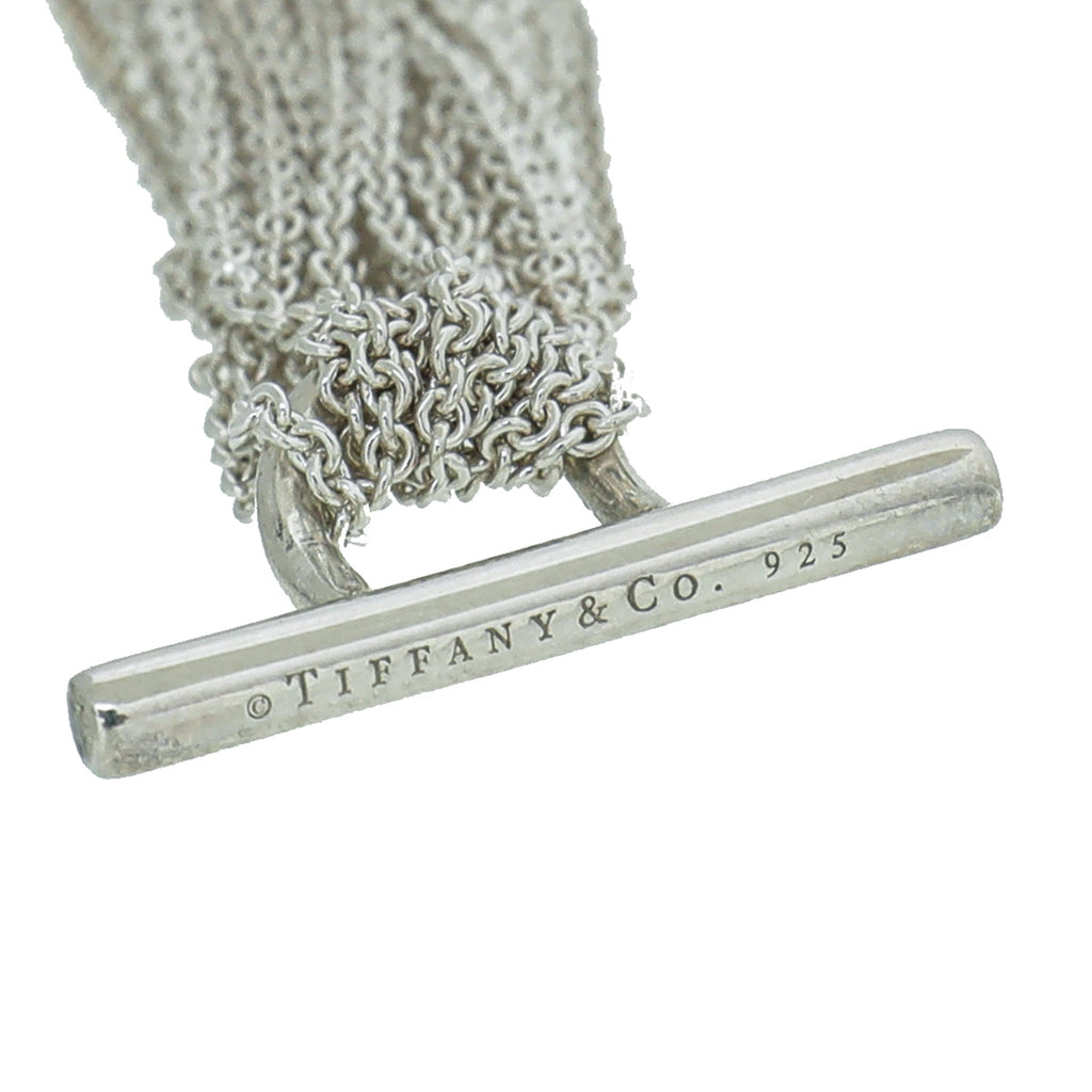 Tiffany & Co Silver Multi-Strand Mesh Heart Bracelet