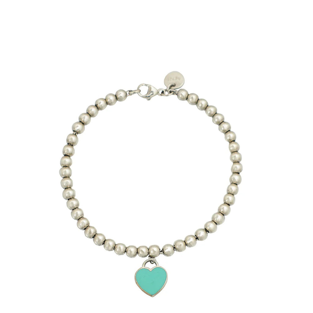 Tiffany & Co Mint Heart Tag Bead Bracelet