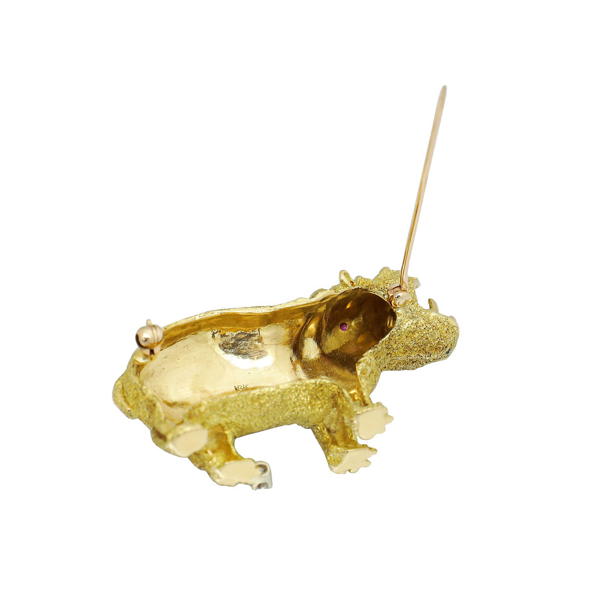 Tiffany & Co 18K Yellow Gold Diamond Hippopotamus Brooch
