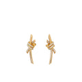 Tiffany & Co 18K Rose Gold Diamond Knot Earrings