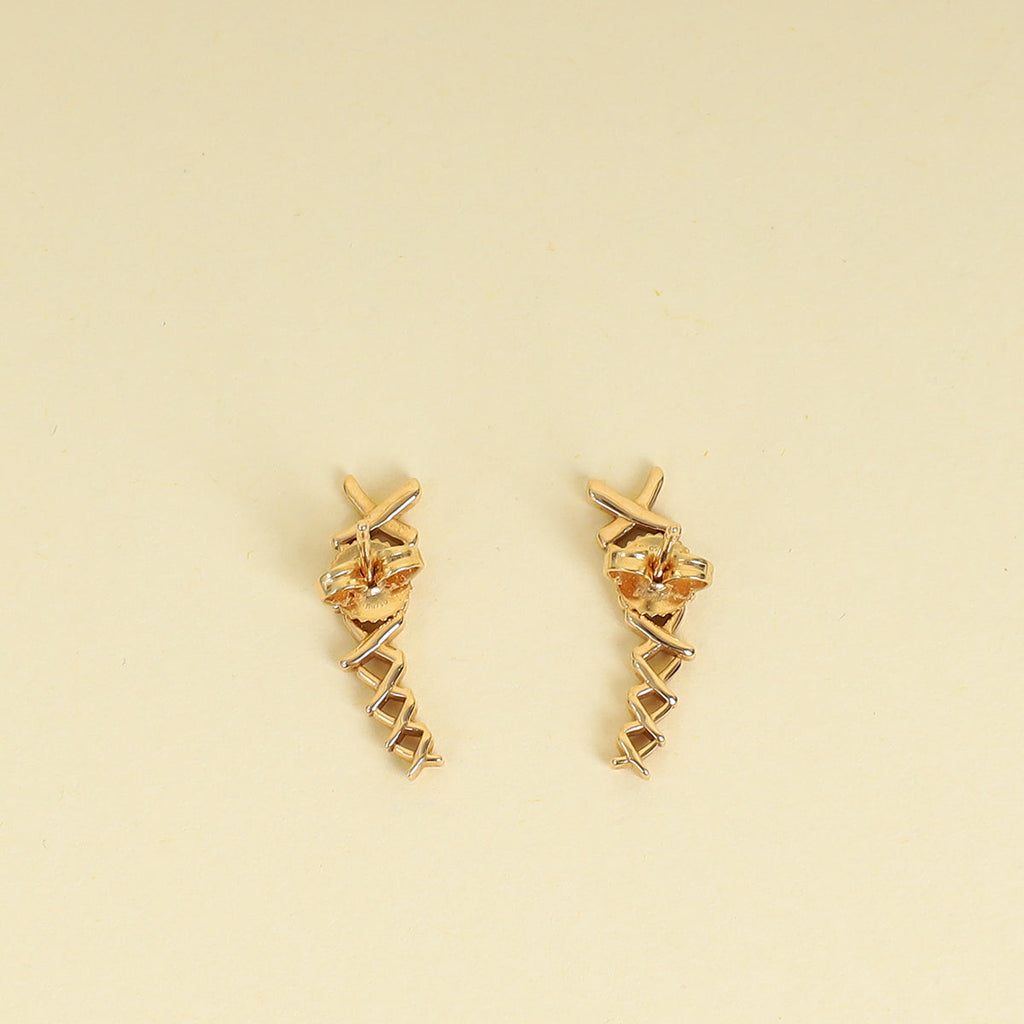 Tiffany & Co. 18K Pink Gold Paloma Picasso Graffiti X Climber Earrings