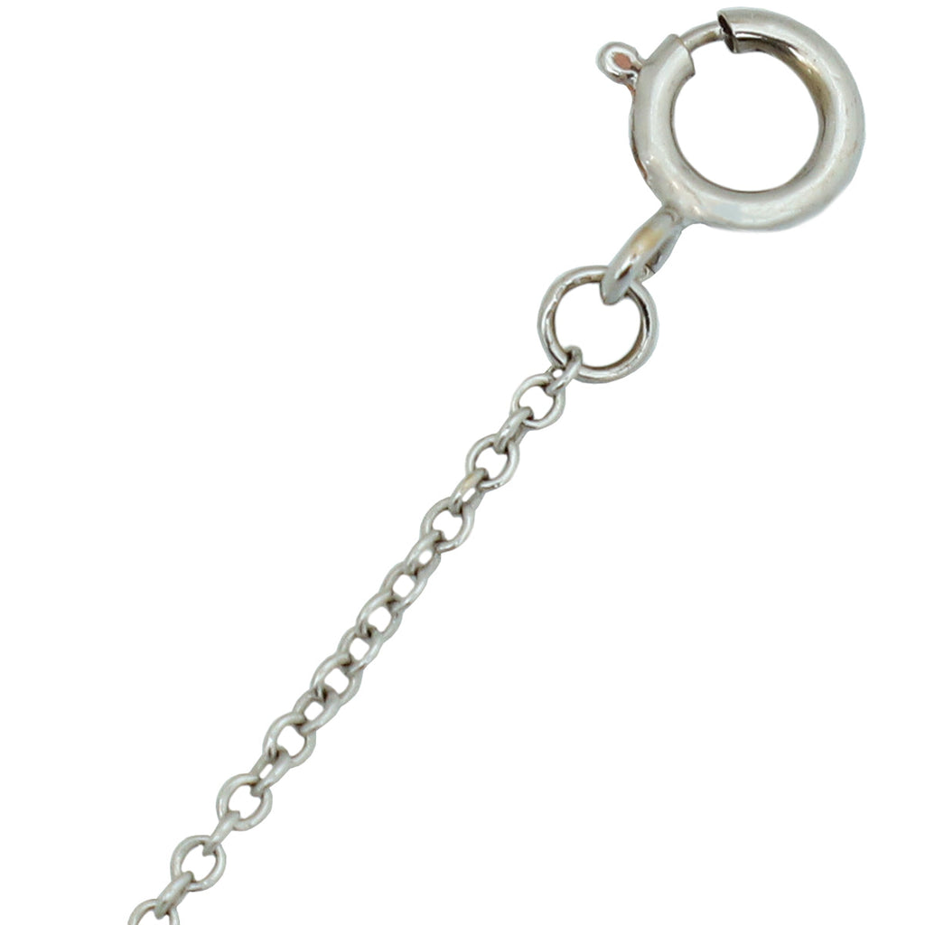 Tiffany & Co 18K White Gold Diamond T Smile Small Motif Pendant Necklace