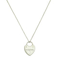 Tiffany & Co Sterling Silver Heart Keyhole Lock Pendant Necklace