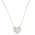 Tiffany & Co Silver Paloma Picasso Olive Leaf Heart Pendant Necklace