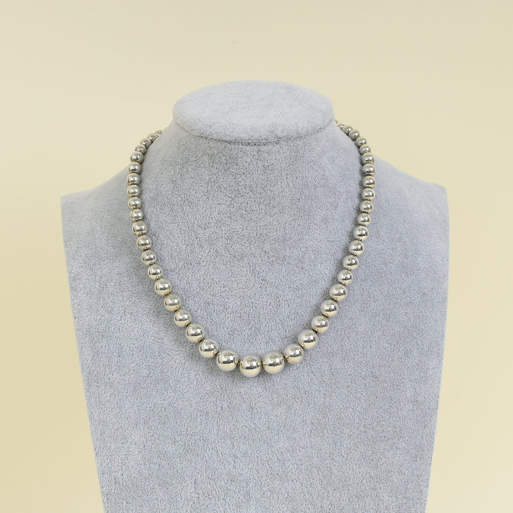 Tiffany & Co. Silver Hardwear Graduated Ball 6-11 mm Necklace