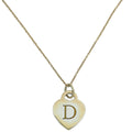 Tiffany & Co Silver Gold Plated Heart Tag "D" Letter Pendant Necklace