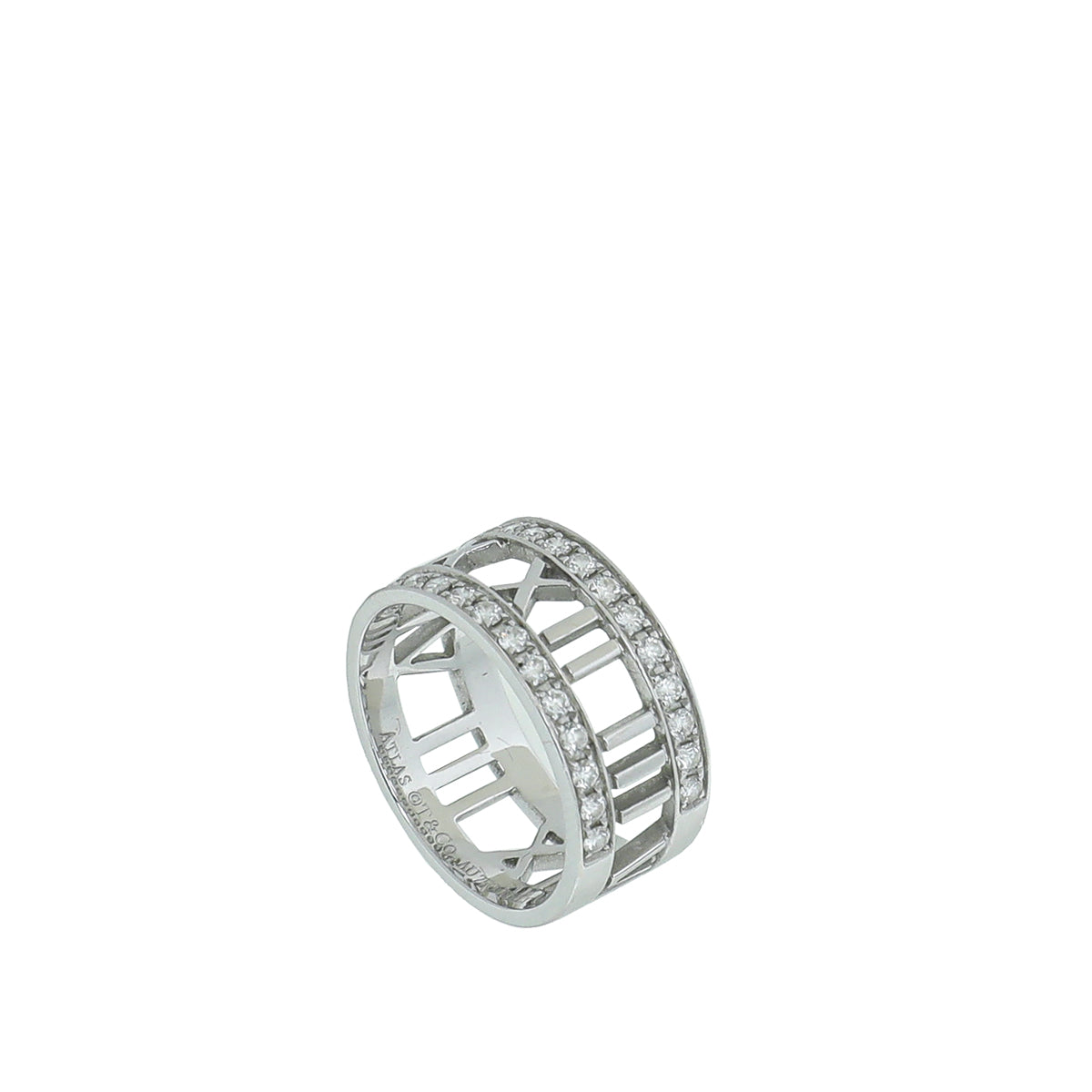 Tiffany & Co 18K White Gold Diamond Atlas Diamond Ring