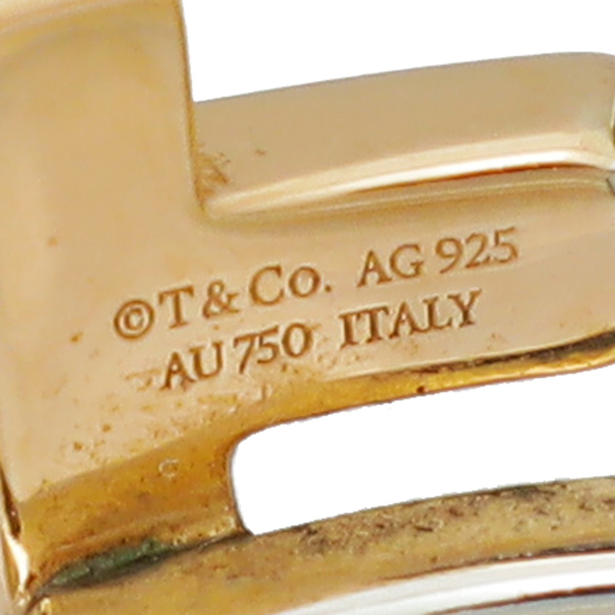 Tiffany & Co 18K Rose Gold and Silver T Wrap Ring 53