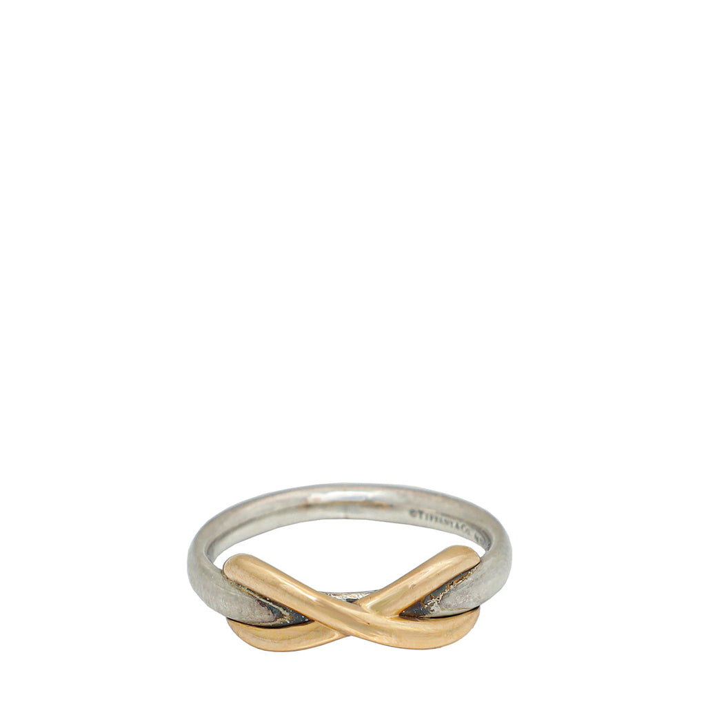 Tiffany & Co 18K Rose Gold Sterling Silver Infinity Ring 49
