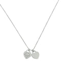 Tiffany & Co. Sterling Silver Double Mini Heart Tag Necklace