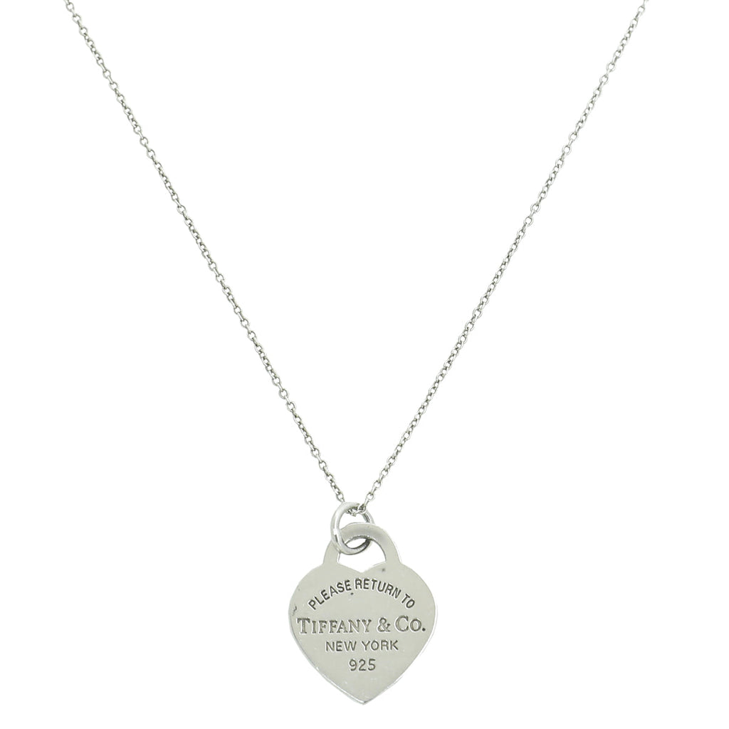 Tiffany & Co Silver Heart Tag Pendant Necklace