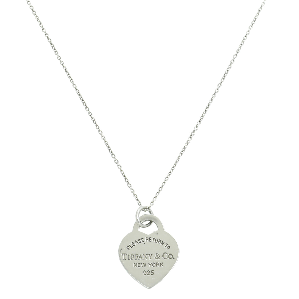 Tiffany & Co Silver Heart Tag Pendant Necklace