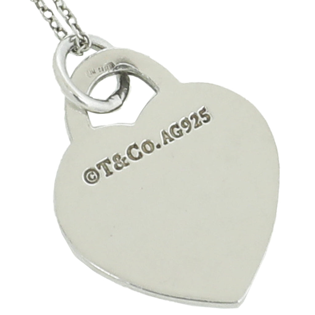 Tiffany & Co Silver Heart Tag Pendant Necklace