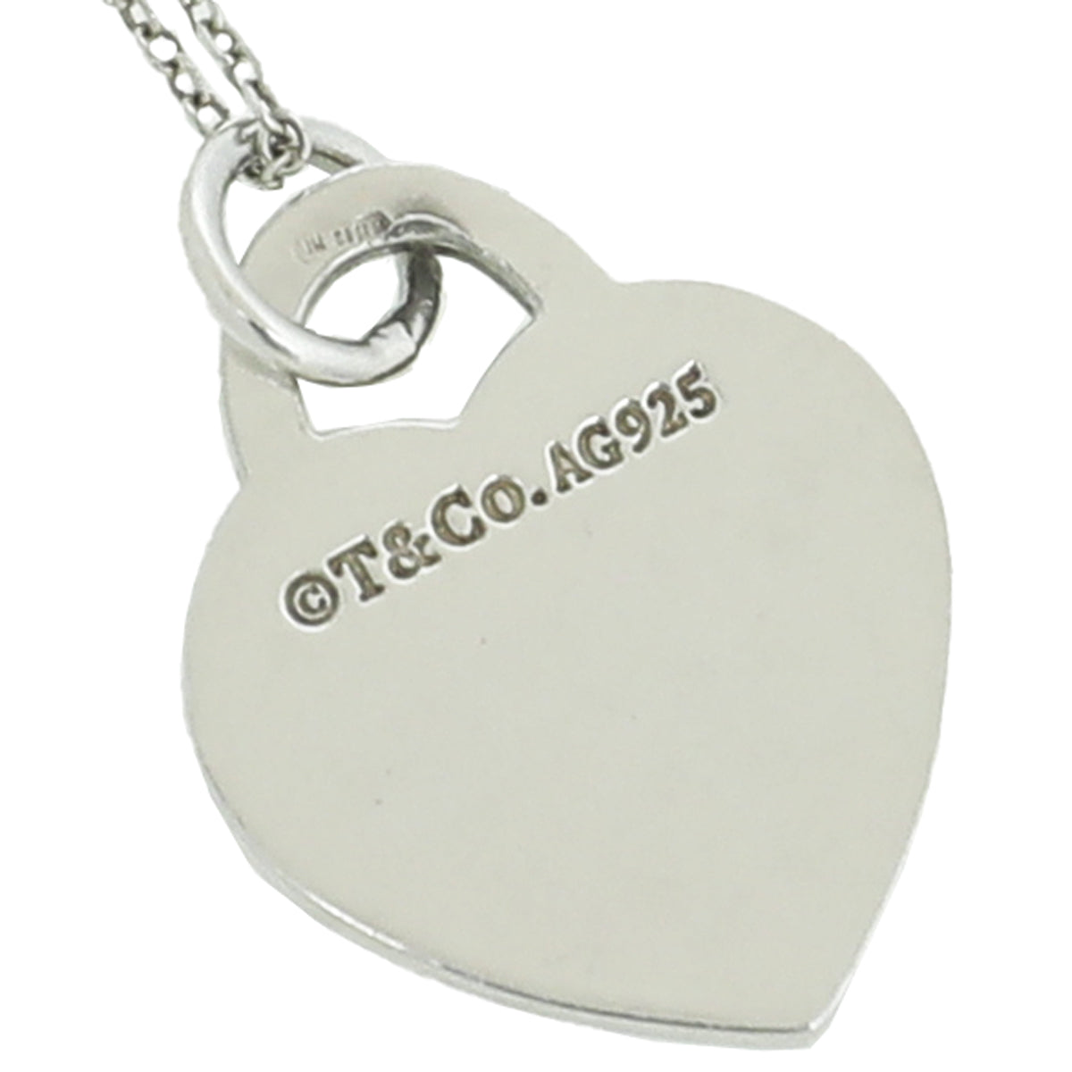 Tiffany & Co Silver Heart Tag Pendant Necklace