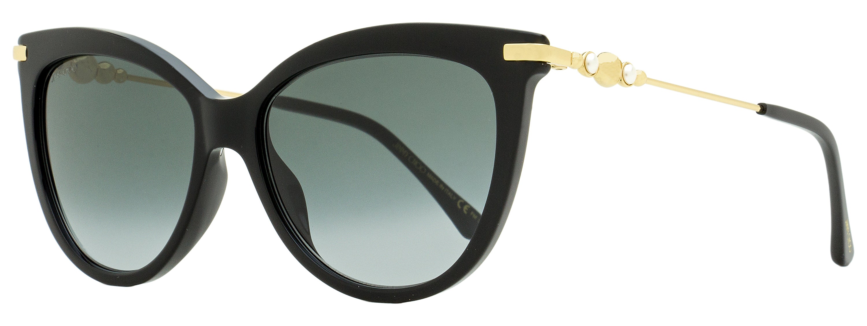 Jimmy Choo Cat Eye Tinsley /G Sunglasses 8079O Black/Gold 56mm Black Gold