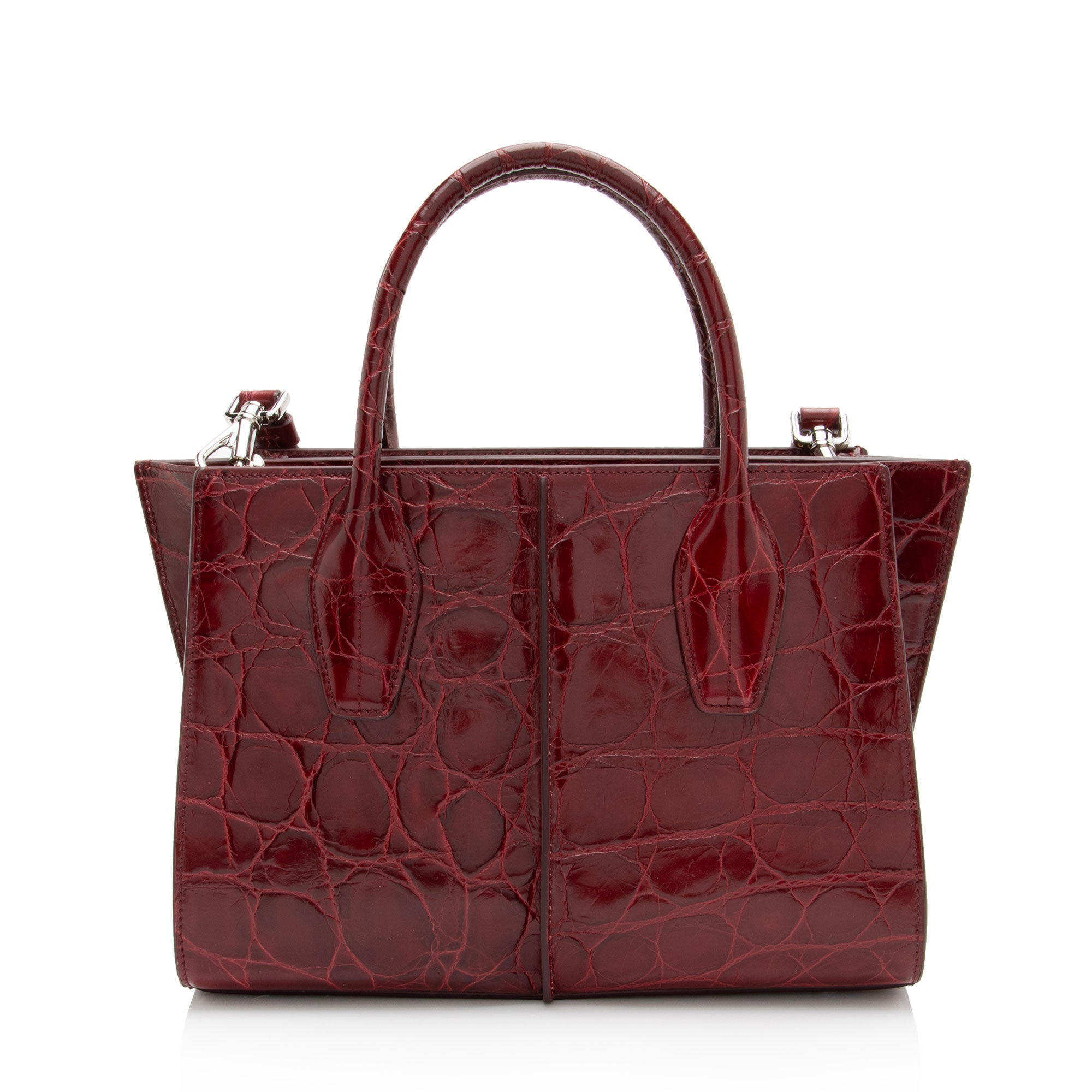Tod's Croc Embossed Leather Holly Small Tote