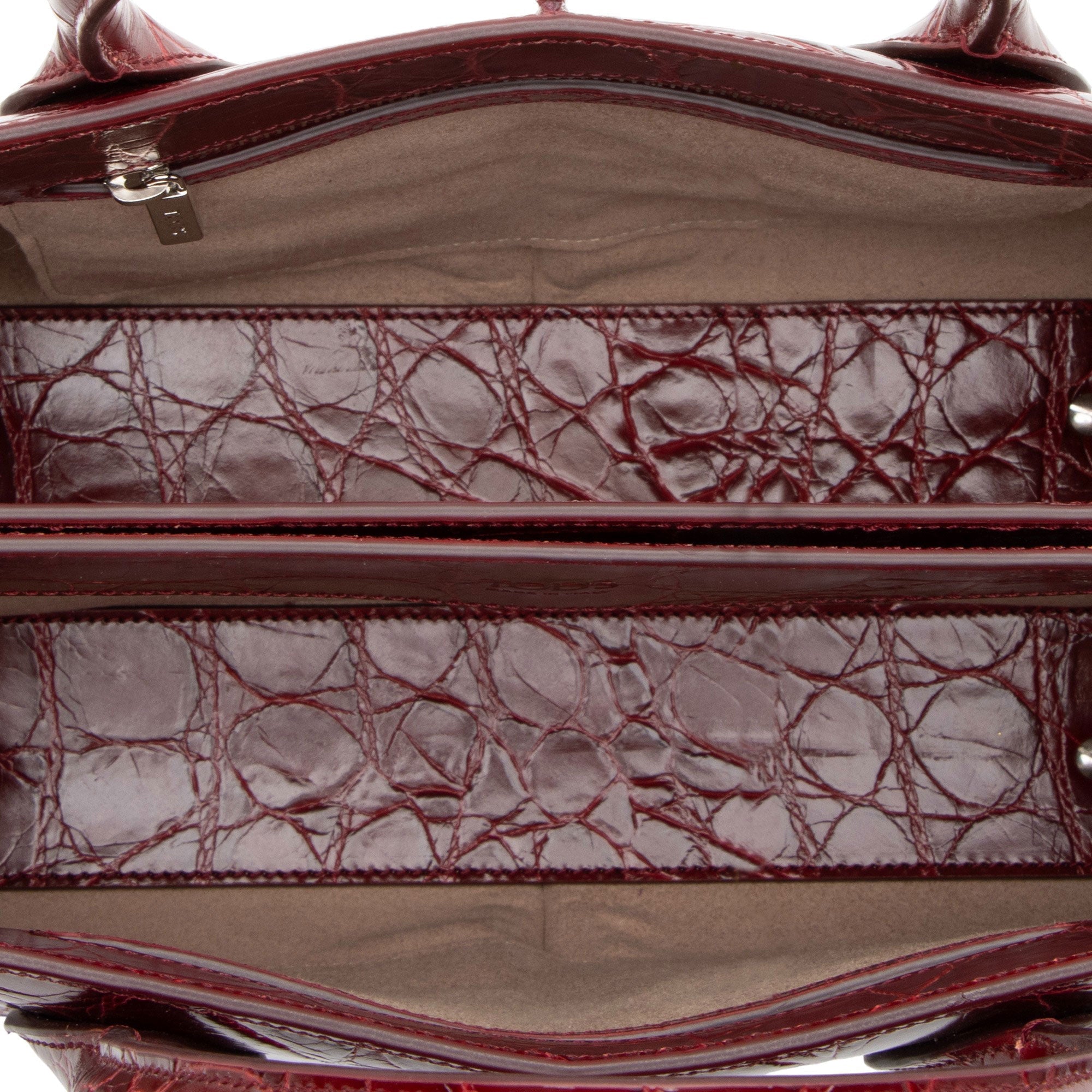 Tod's Croc Embossed Leather Holly Small Tote