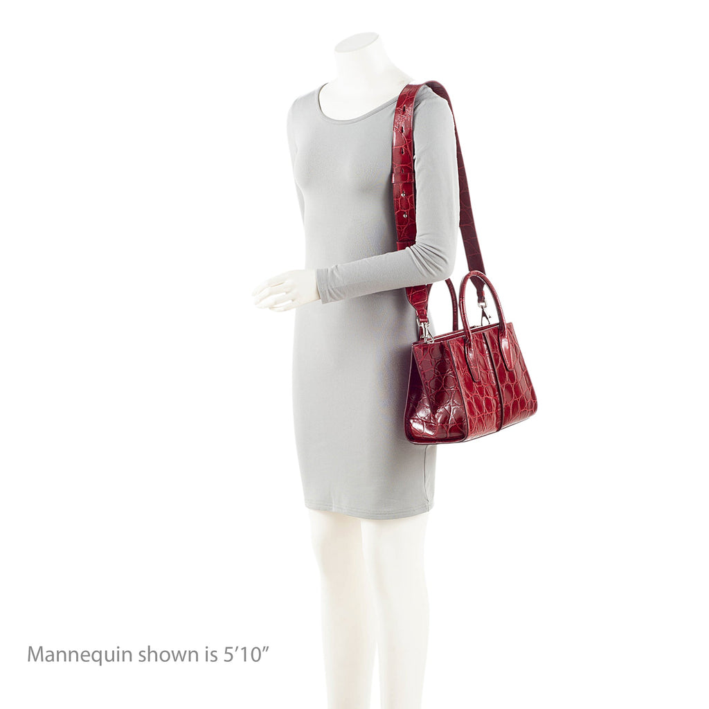 Tod's Croc Embossed Leather Holly Small Tote