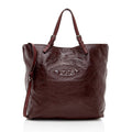Tod's Patent Leather Logo Media Shopper Medium Tote (SHF-18151)