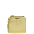Tom Ford Metallic Gold Lizard Embossed Cosmo T Lock Small Shoulder Bag