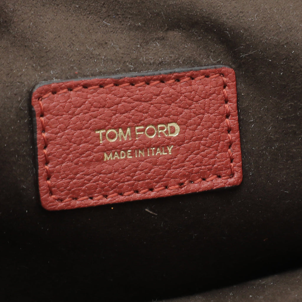 Tom Ford Rust Orange Suede Natalia Convertible Clutch Bag