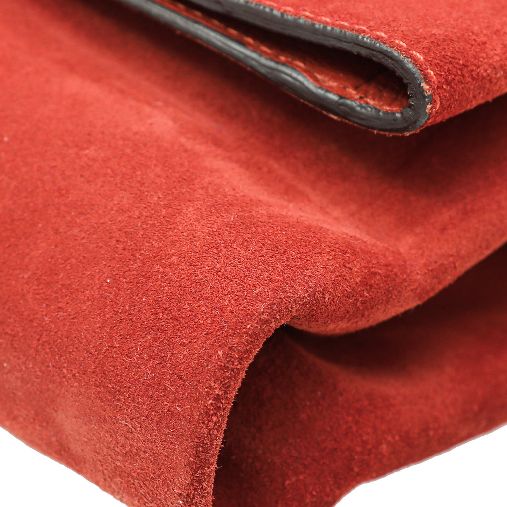 Tom Ford Rust Orange Suede Natalia Convertible Clutch Bag