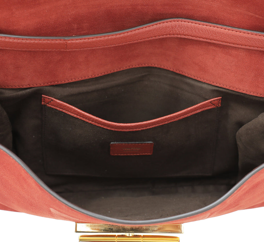 Tom Ford Rust Orange Suede Natalia Convertible Clutch Bag