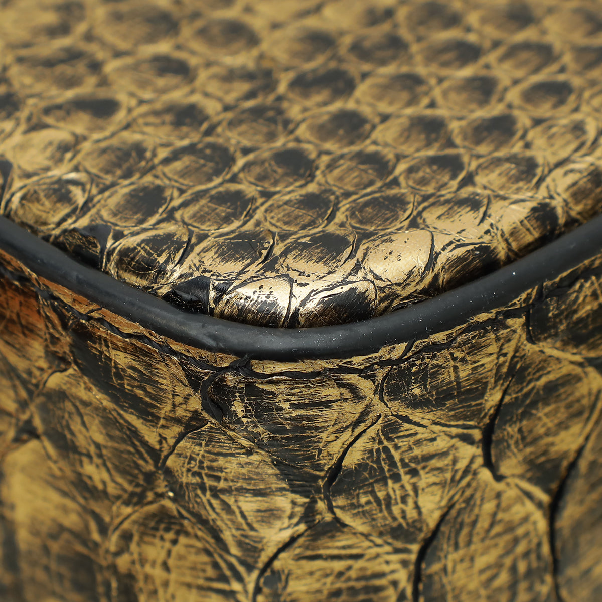 Tom Ford Metallic Gold Python Natalia Chain Flap Small Bag