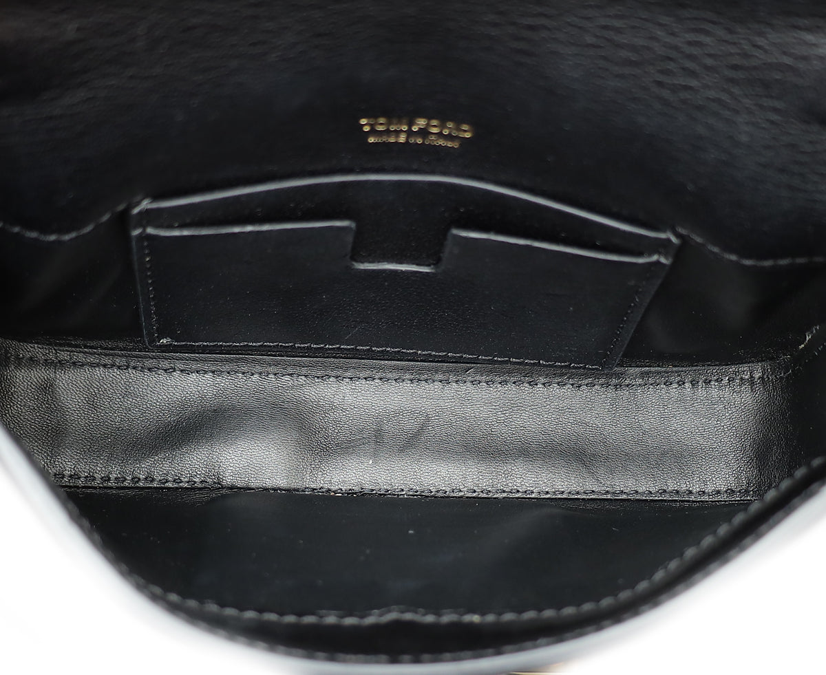 Tom Ford Black T Clasp Small Chain Shoulder Bag
