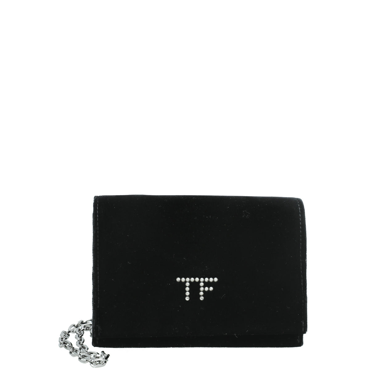 Tom Ford Black TF Crystal Velvet Chain Crossbody Bag
