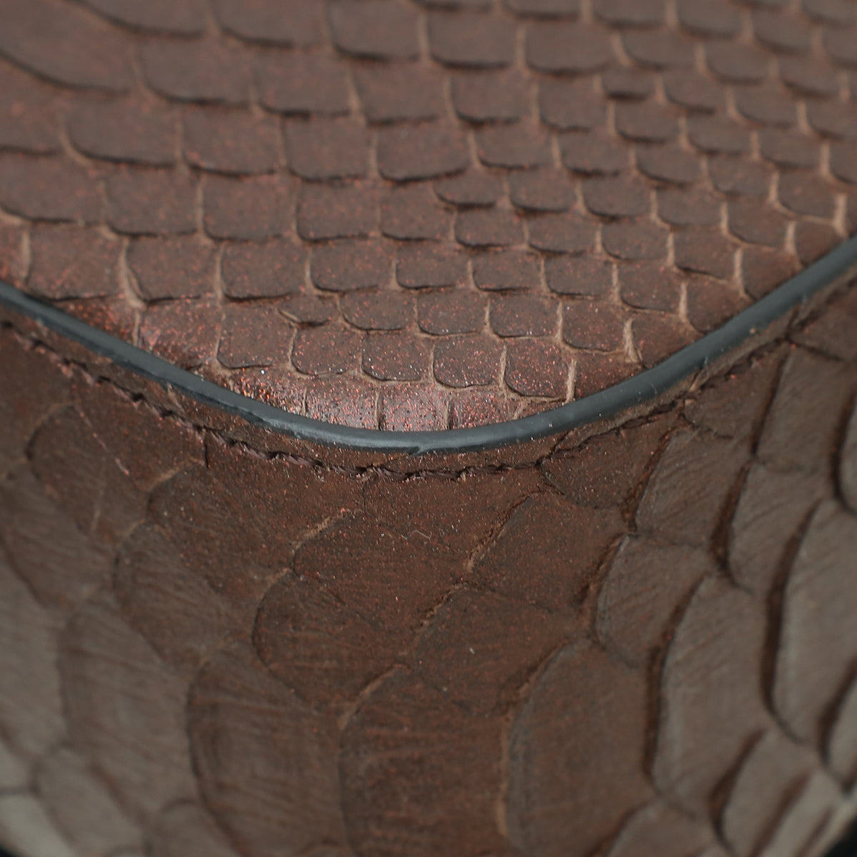 Tom Ford Metallic Brown Python Natalia Medium Chain Bag