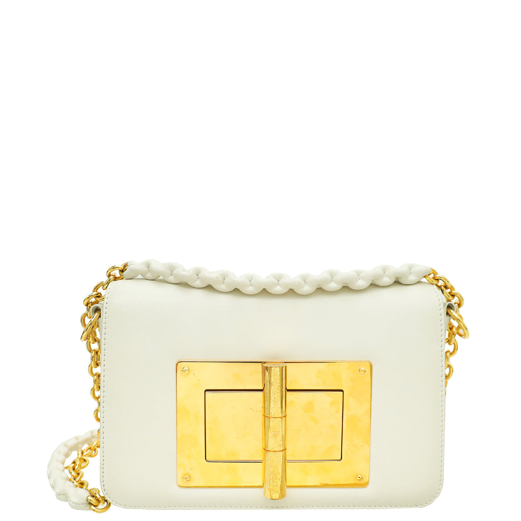 Tom Ford White Natalia Medium Flap Shoulder Bag