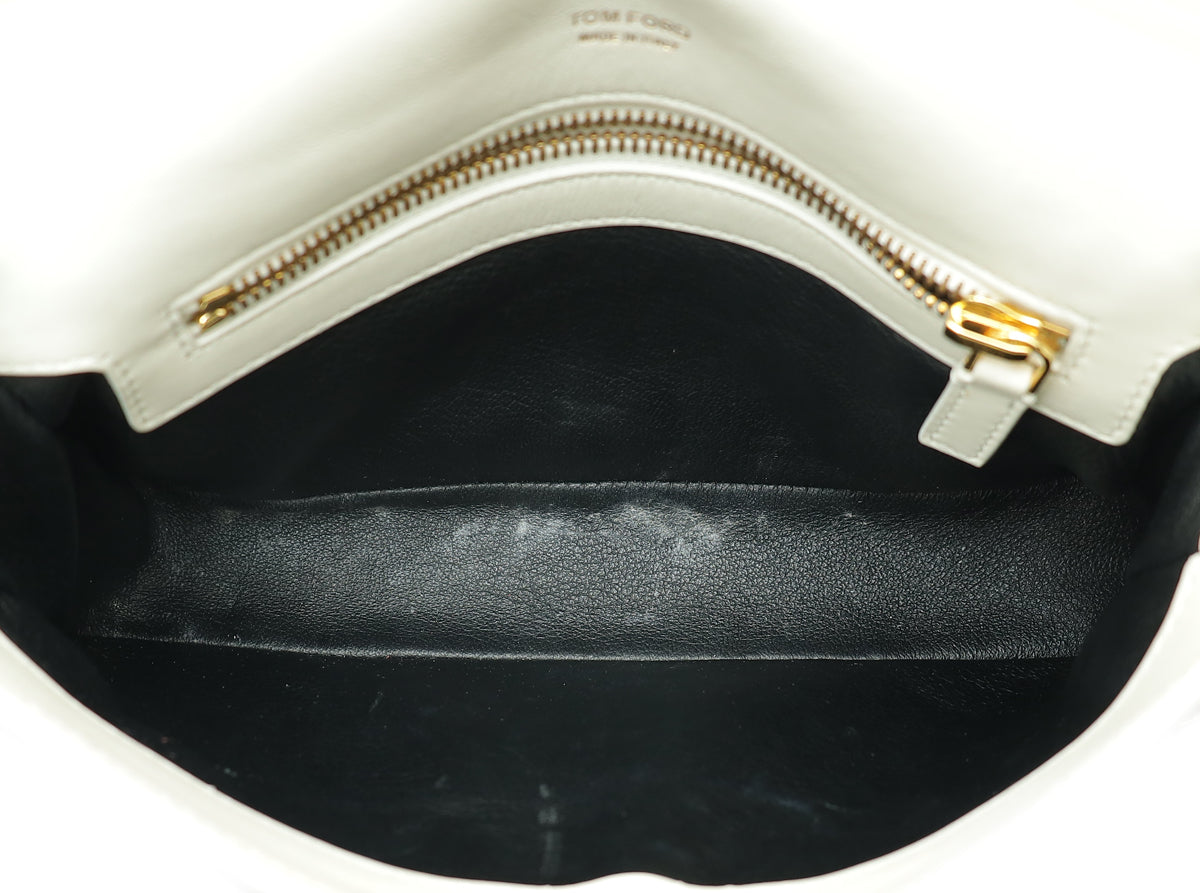 Tom Ford White Natalia Medium Flap Shoulder Bag