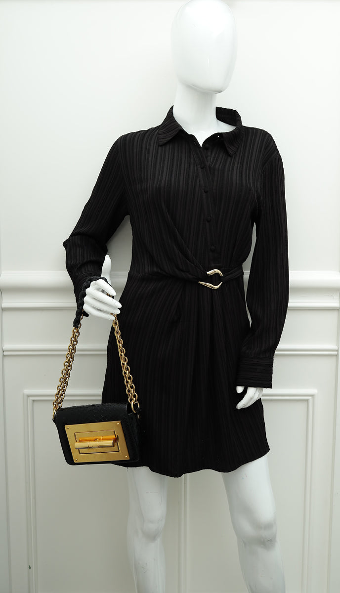 Tom Ford Black Python Natallia Mini Flap Bag