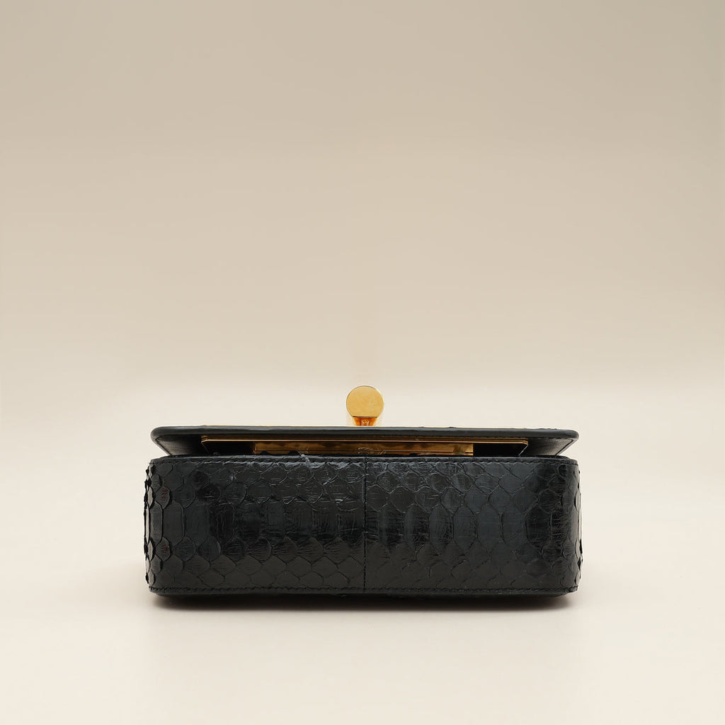 Tom Ford Black Python Natallia Mini Flap Bag