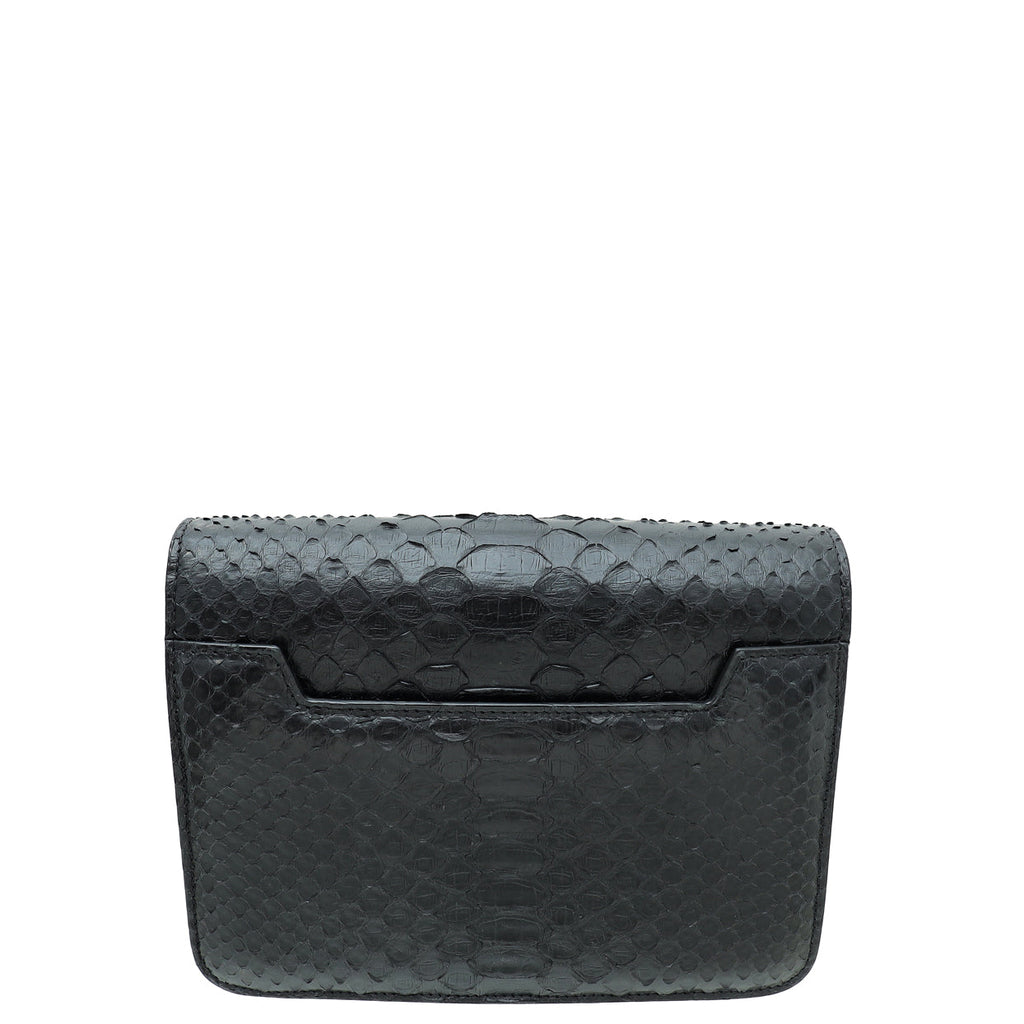 Tom Ford Black Python Natalia Flap Medium Bag