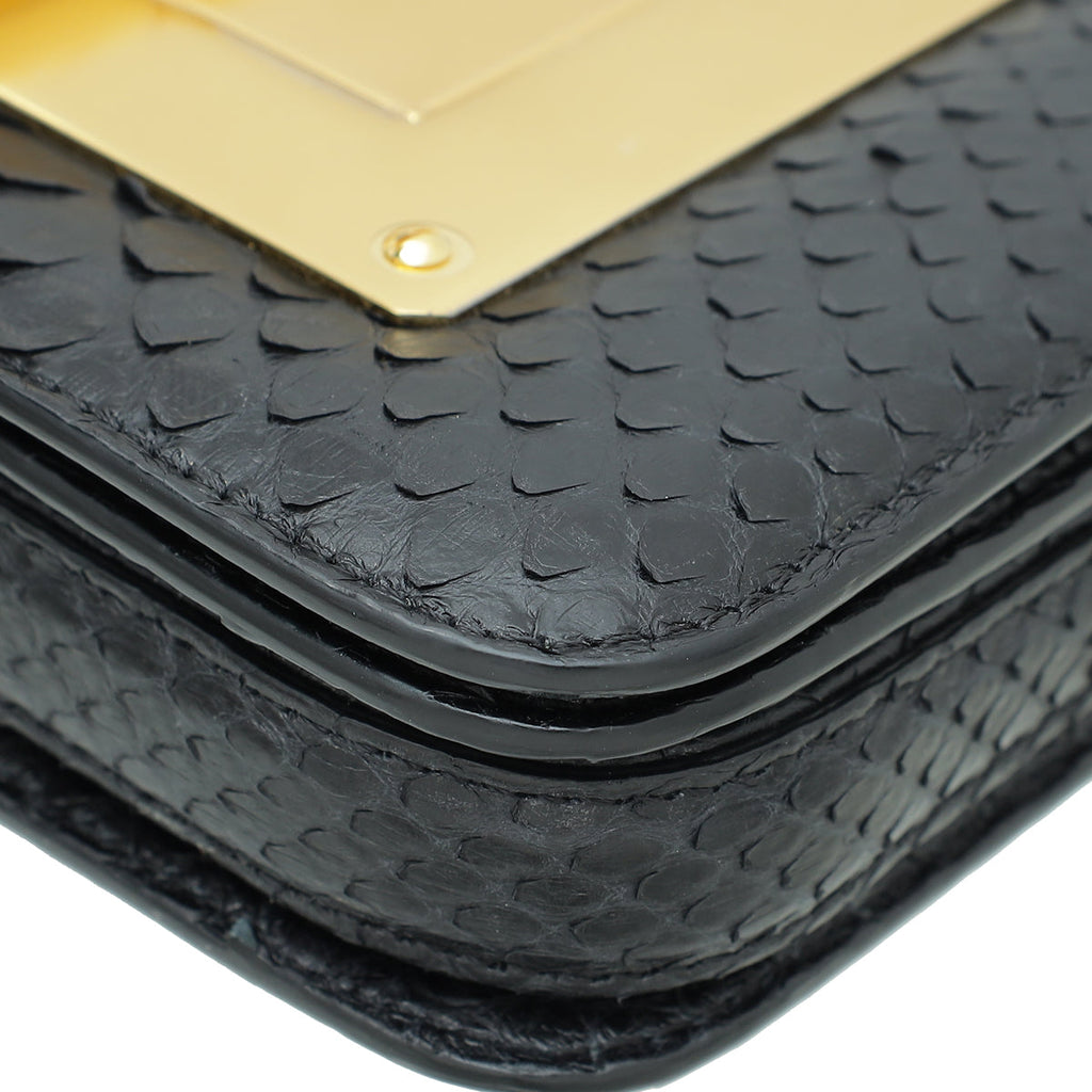Tom Ford Black Python Natalia Flap Medium Bag
