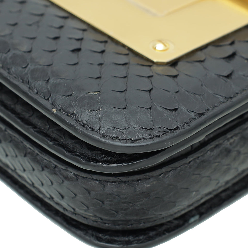 Tom Ford Black Python Natalia Flap Medium Bag