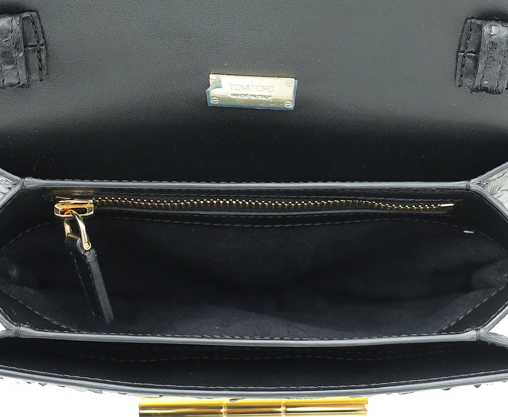 Tom Ford Black Python Natalia Flap Medium Bag