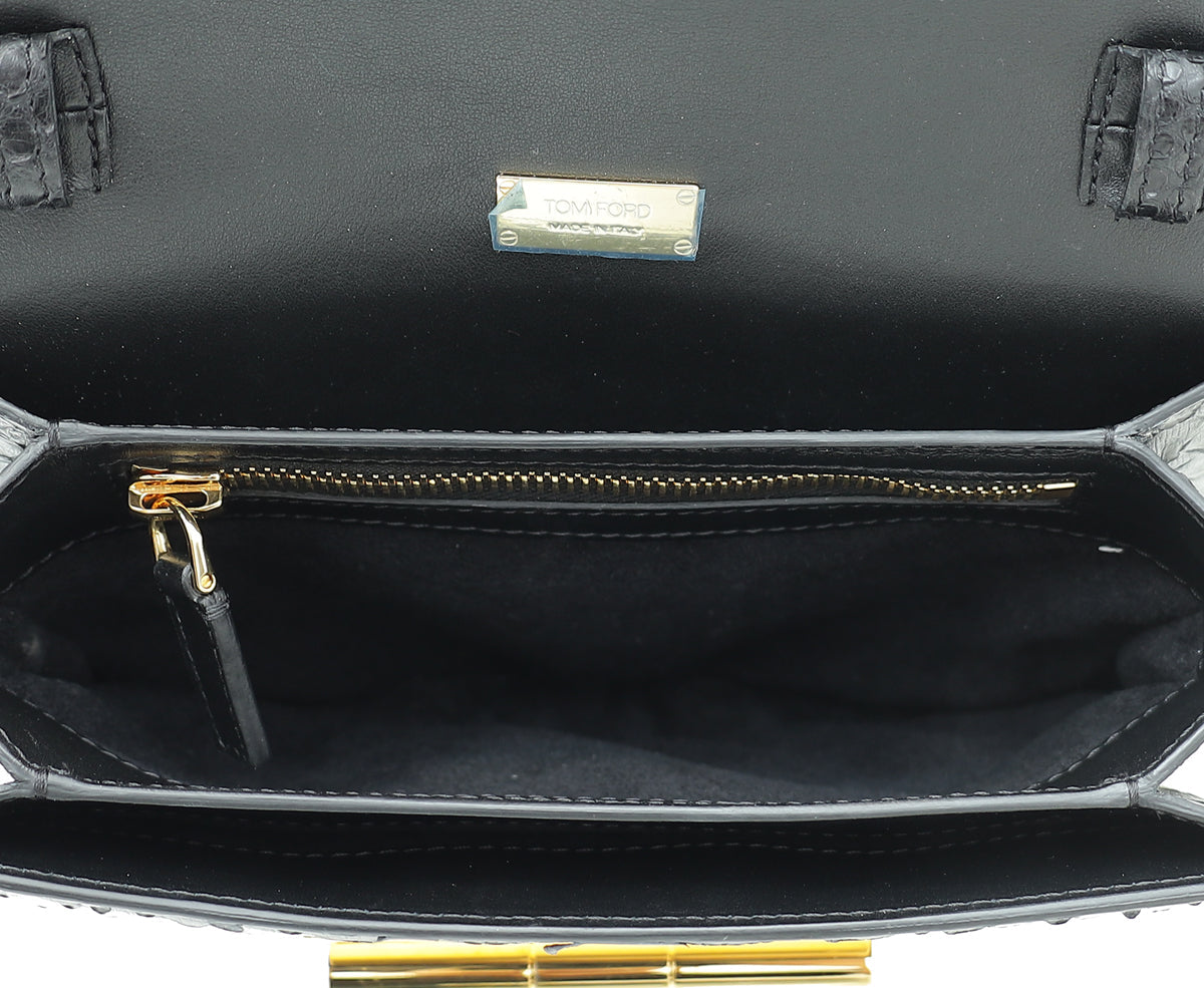 Tom Ford Black Python Natalia Flap Medium Bag