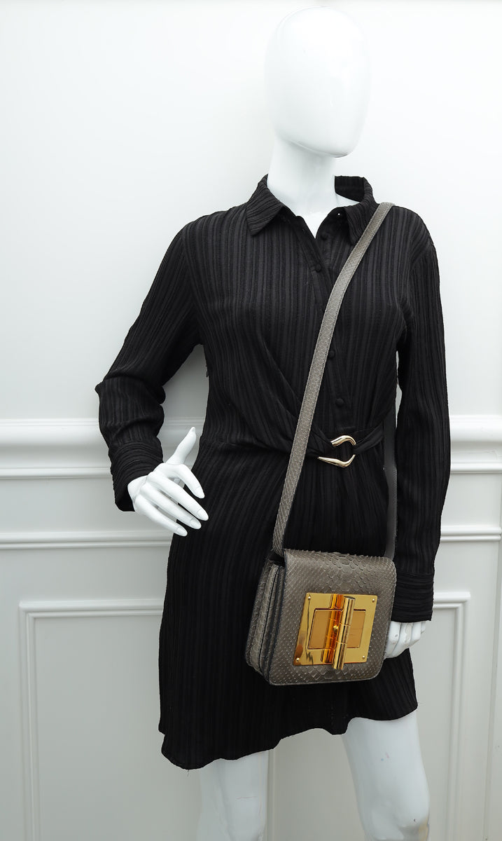 Tom Ford Grey Python Natalia Medium Bag