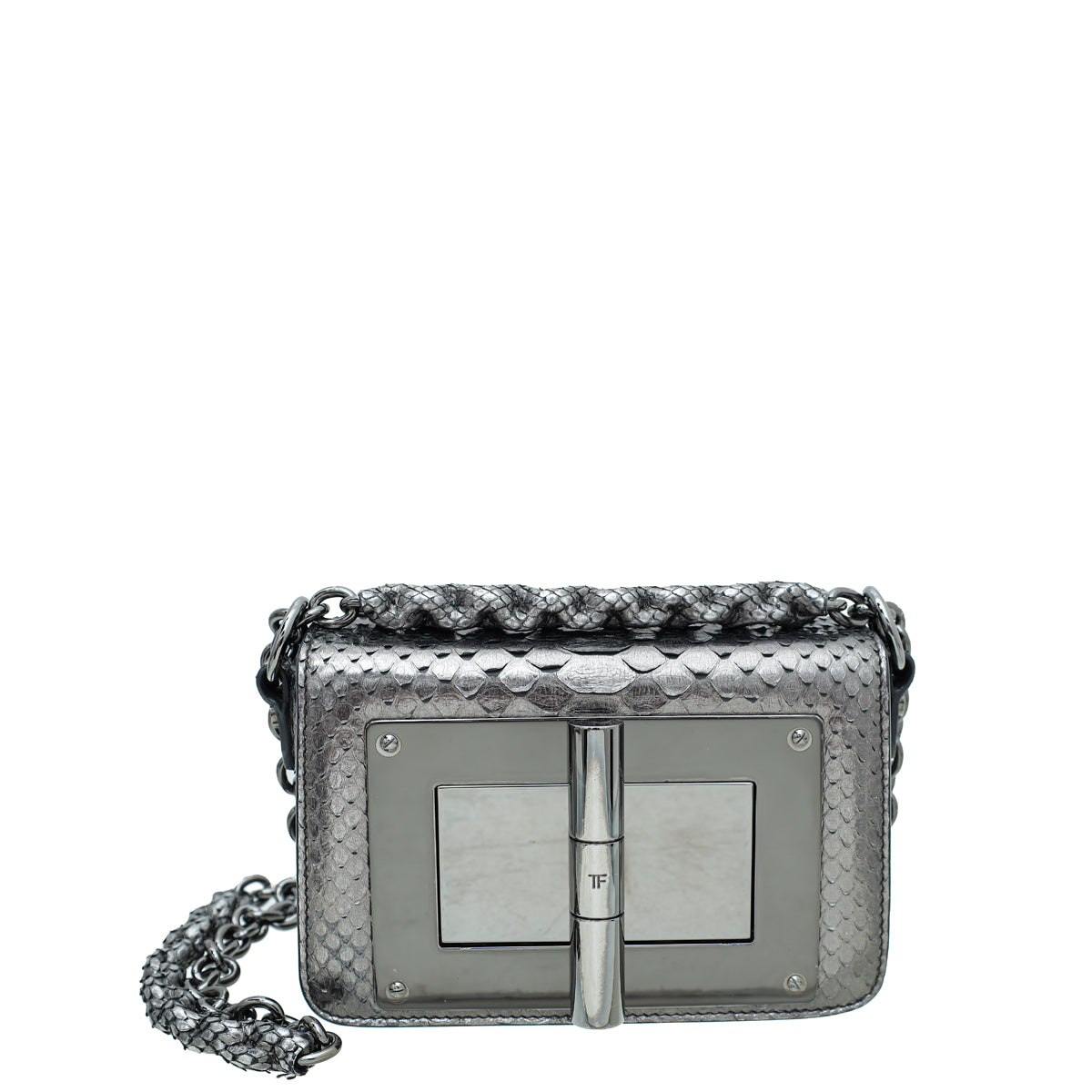 Tom Ford Metallic Gray Python Chain Natalia Bag