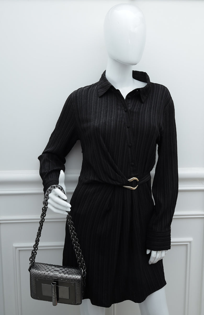 Tom Ford Metallic Gray Python Chain Natalia Bag