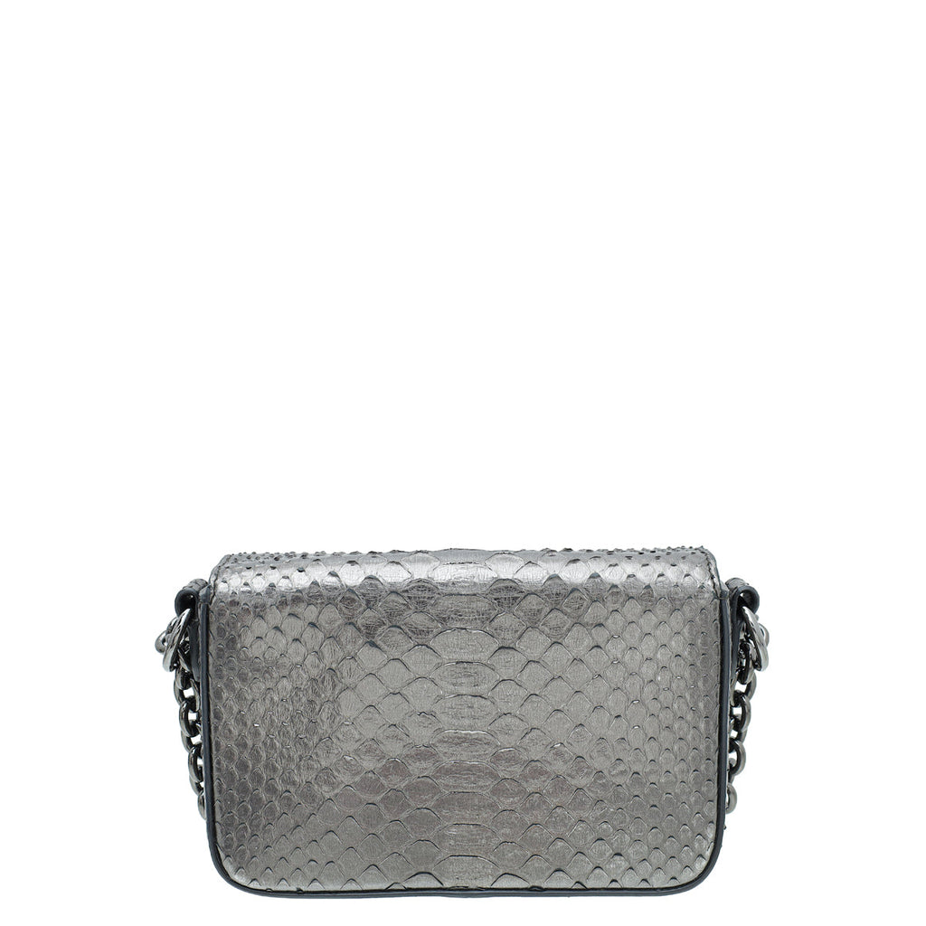 Tom Ford Metallic Gray Python Chain Natalia Bag
