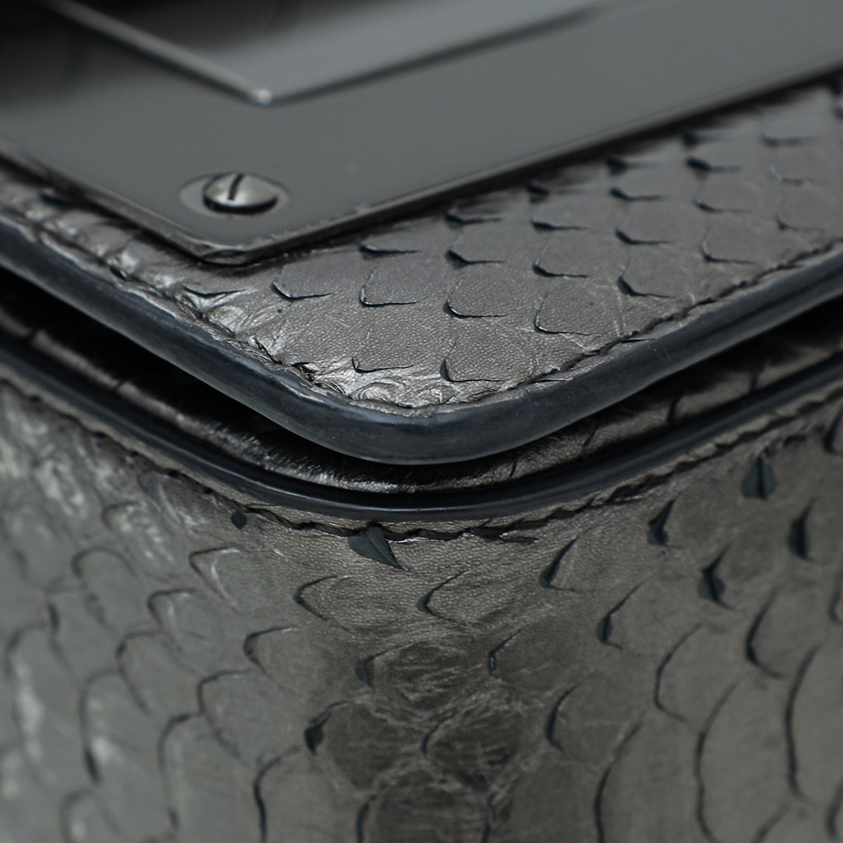 Tom Ford Metallic Gray Python Chain Natalia Bag