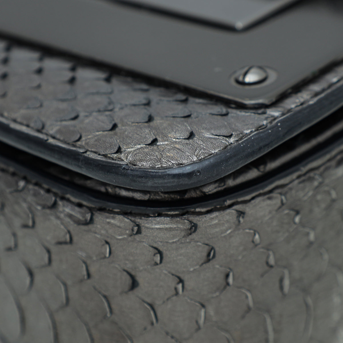 Tom Ford Metallic Gray Python Chain Natalia Bag