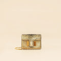 Tom Ford Gold Metallic Python Sienna Shoulder Bag
