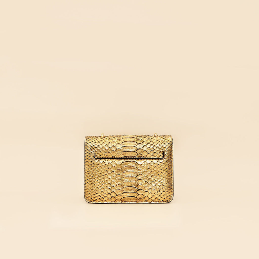 Tom Ford Gold Metallic Python Sienna Shoulder Bag