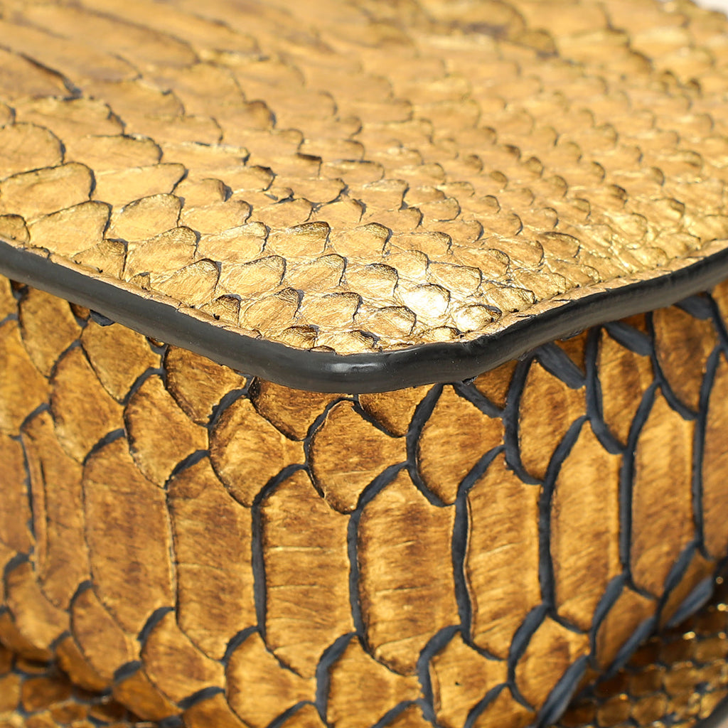Tom Ford Gold Metallic Python Sienna Shoulder Bag
